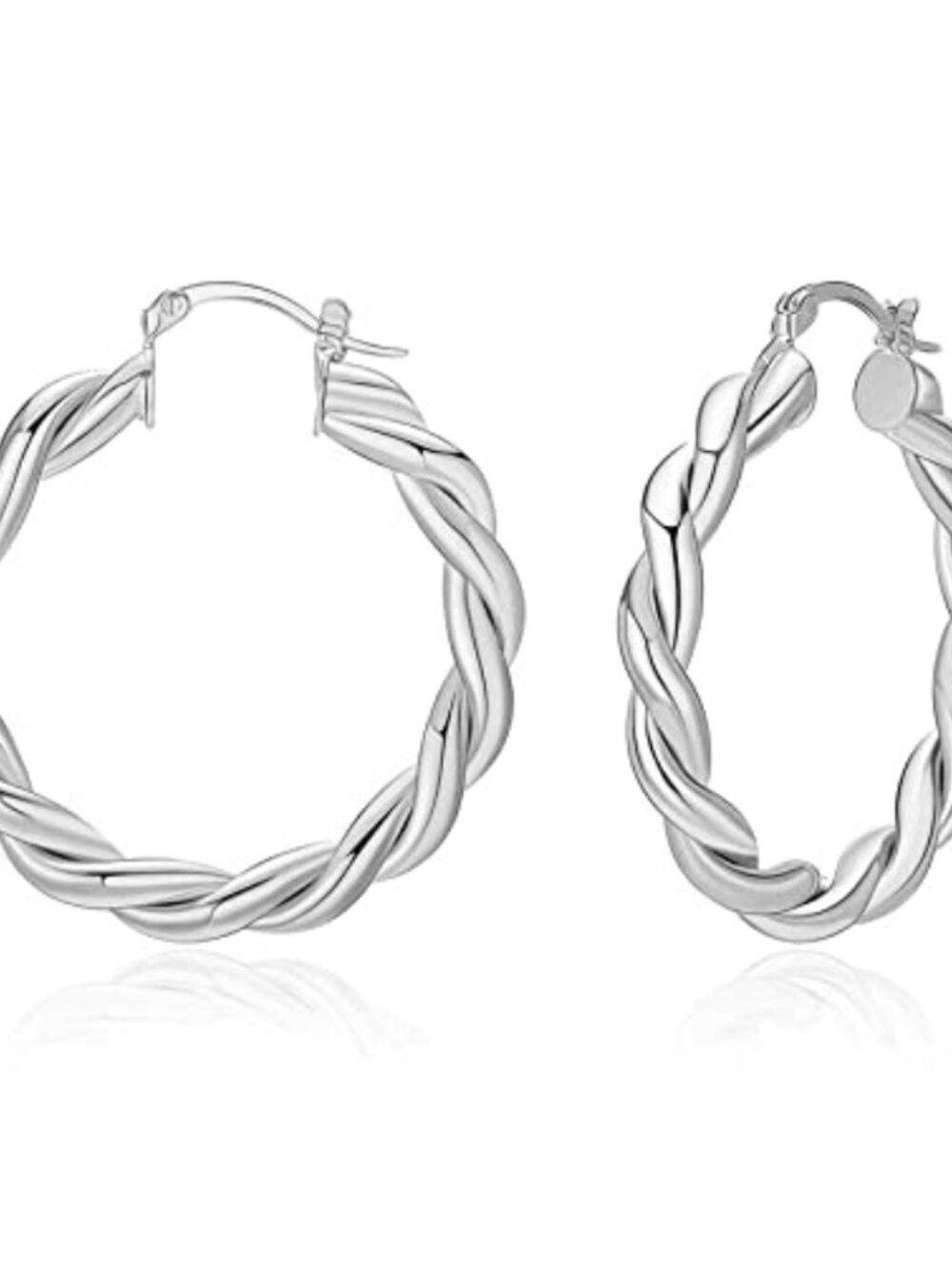 Twisted Hoop Earrings for Women S925 Sterling Silver 14K Gold Plated